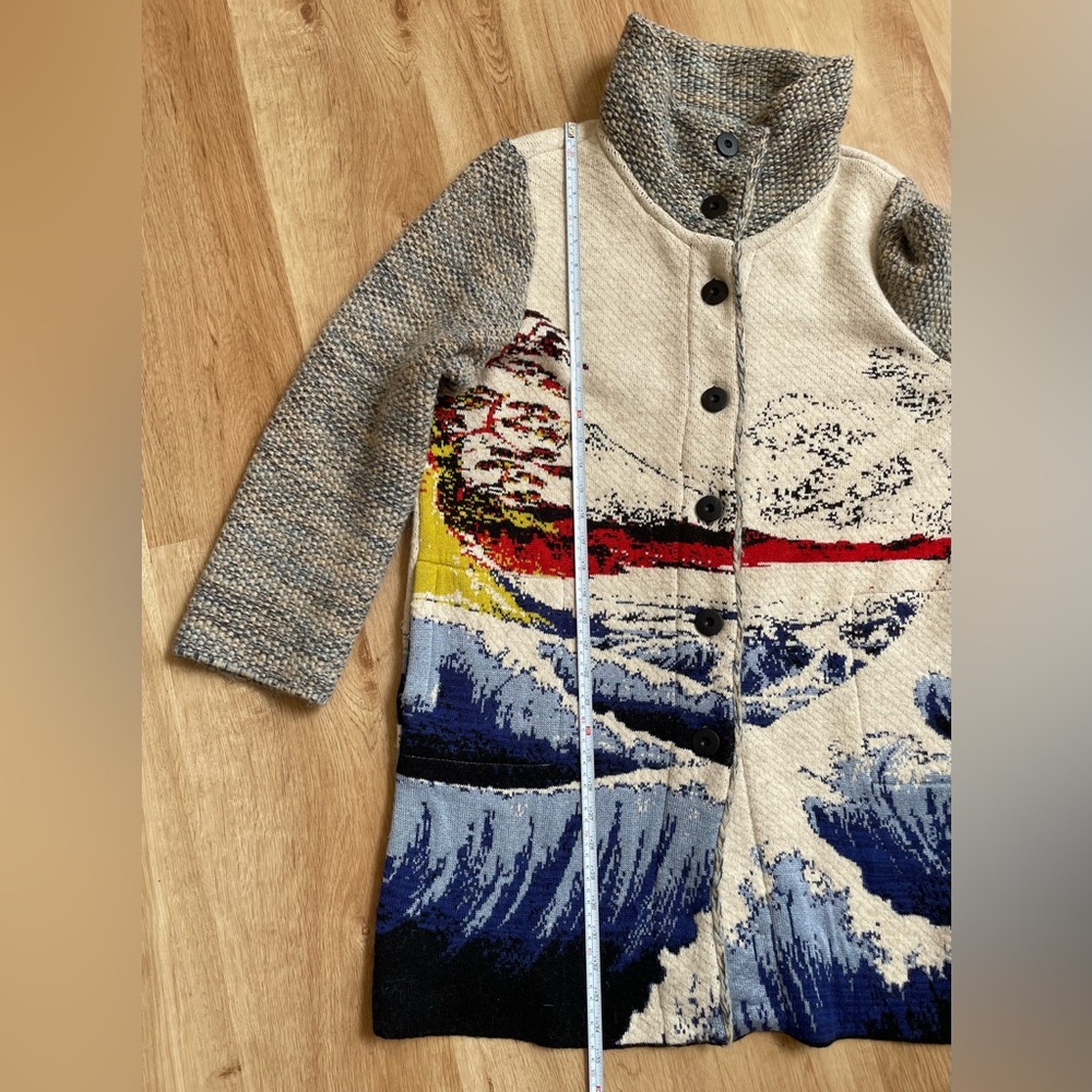 Anthropologie Ocean Funnel Neck Sweater Coat medium $380 boho bohemian - Picture 9 of 11